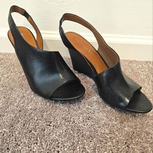 Franco Sarto Black Wedge Sandals